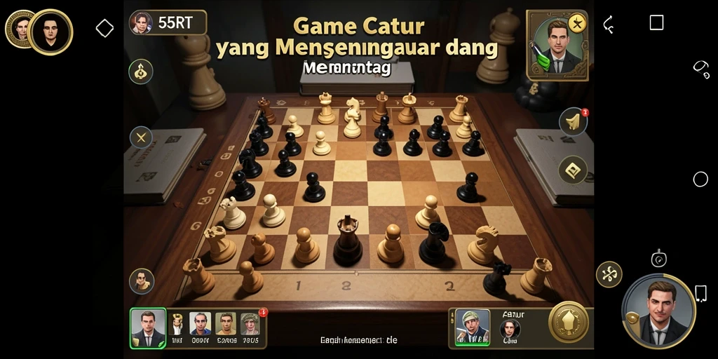 Antarmuka menarik dari game Catur 55RT dengan berbagai fitur.