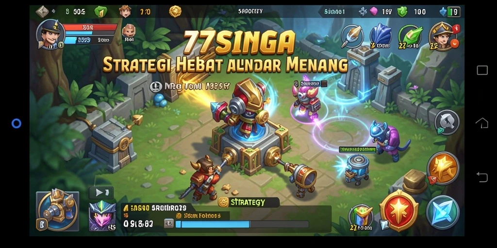 Tampilan antarmuka permainan 77SINGA yang interaktif dan strategis.
