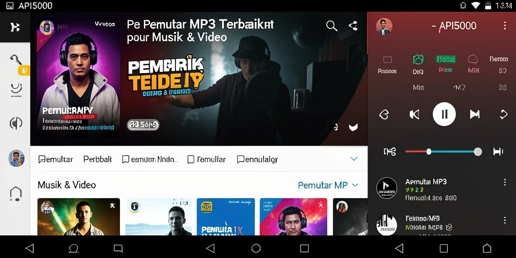 Antarmuka aplikasi Pemutar MP3 yang modern dan intuitif.