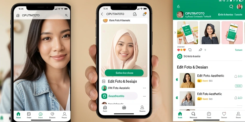Antarmuka aplikasi CIPUTRATOTO untuk edit foto aesthetic.