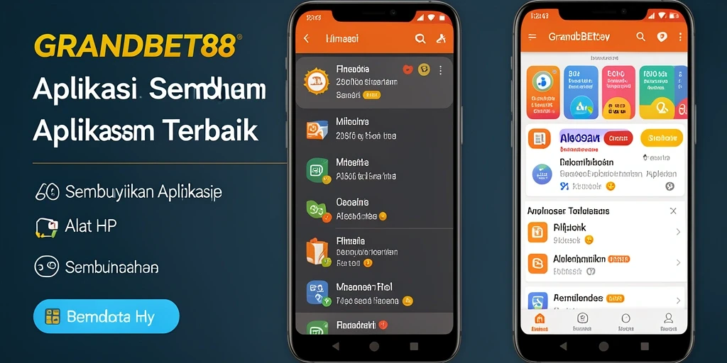 Antarmuka pengguna GRANDBET88 yang menonjol dalam menyembunyikan aplikasi.
