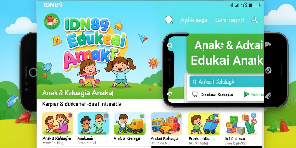 Tampilan antarmuka menarik aplikasi Edukasi Anak IDN89.
