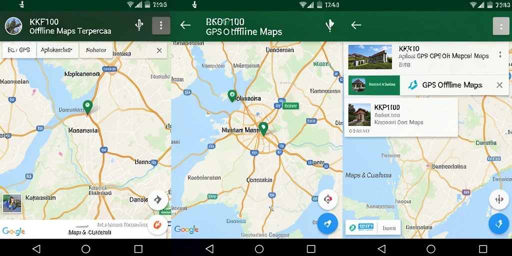 Antarmuka KPK100 menampilkan peta GPS Offline yang user-friendly.