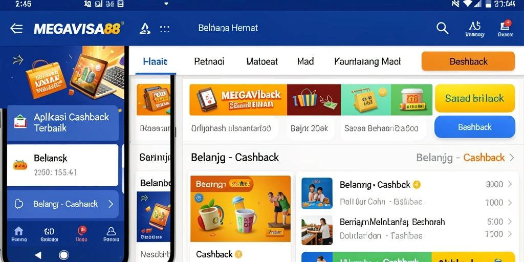Antarmuka MEGAVISA88 yang menampilkan penawaran cashback terbaik.