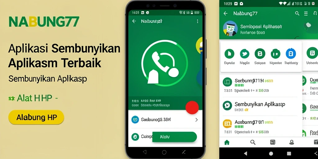 Interface NABUNG77 untuk menyembunyikan aplikasi dengan mudah.