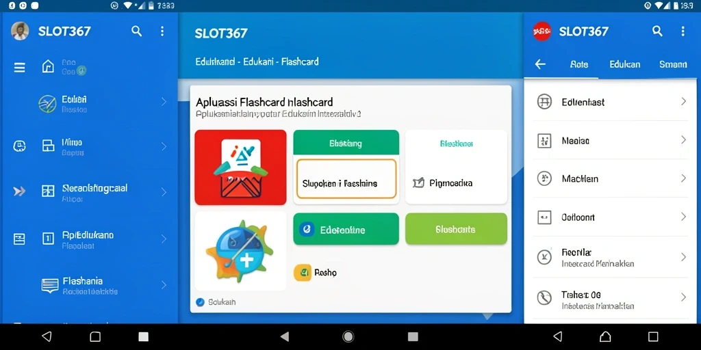 Tampilan antarmuka pengguna aplikasi Flashcard SLOT367 yang menarik dan informatif.